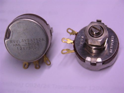 4 Mil-Spec Centralab RV4LAYSA752A 7.5K Potentiometers