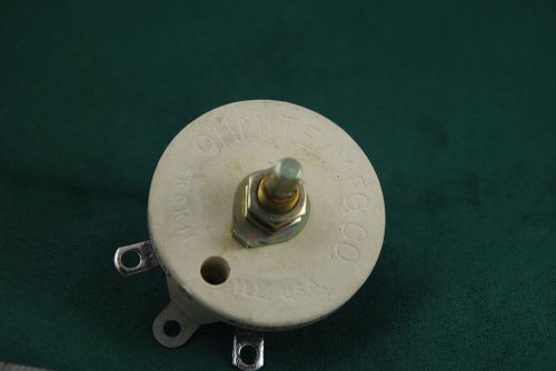 One NOS NIB Ohmite Model J, 10,000 Ohm, 50 Watt Ceramic Rheostat Potentiometer