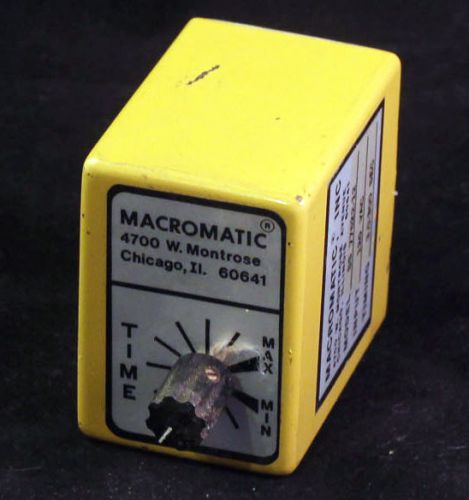 MACROMATIC SS 77622-12 TIMING RELAY 3-300 SECONDS 120 VAC TIMER