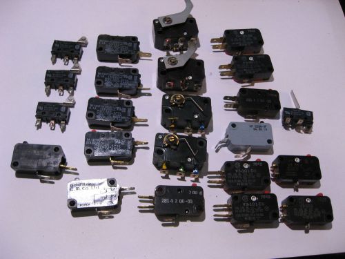 Qty 23 Assorted Limit Switch Position Sensors Automation MicroSwitch Used