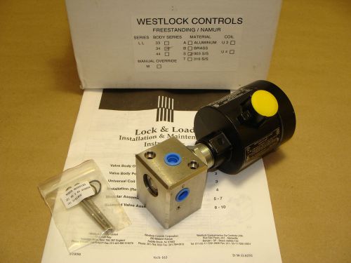 Westlock lock &amp; load 3-way stainless steel solenoid valve 24-115 vac or vdc coil for sale