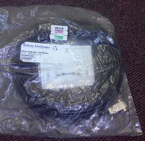 NOS Extron 100&#039; RS232 cable M-F 26-433-10 232/100