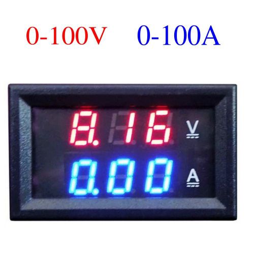 0-100V Dual LED Digital Ammeter Voltmeter Car E-Bike Amp Volt Meter 4.5-30V NEW