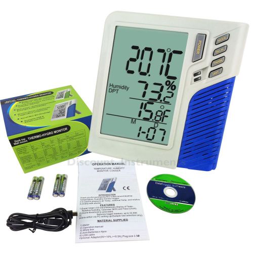 Digital LCD Temperature Humidity Datalogger Meter Thermometer Hygrometer Monitor