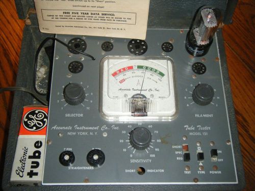 Vintage Accurate Instrument Co Vacuum Tube Tester Model 151  Working Order !