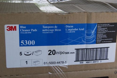 BRAND NEW CASE 20&#034; inch 3M  Blue Floor Scrubbing / Cleaning Pads  #5300