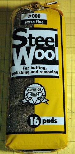 STEEL WOOL #000 Extra Fine Pads Buffing Polishing Removing H B Smith BAG OF 16