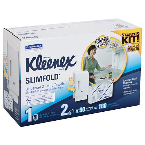Kleenex KLEENEX SLIMFOLD Hand Towel Dispenser Starter Kit, 14.93&#034; x 13.13&#034; x