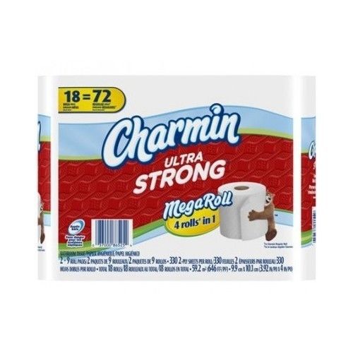 Charmin ultra strong 18 mega = 72 reg bathroom toilet tissue just $1.72 / roll for sale
