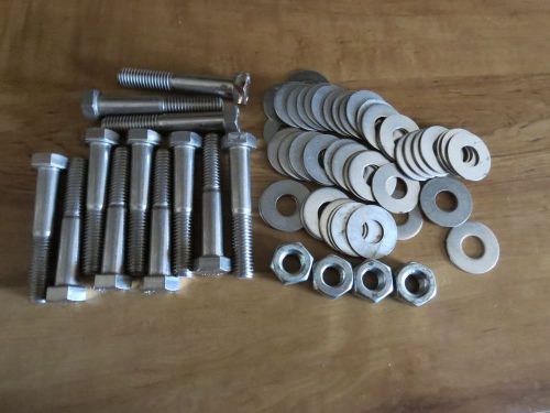 12 1/2-13 stainless steel bolts 3inches long &amp; 50 ss washers/hex head/s30400 for sale