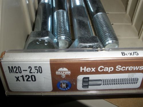 Hillman m20-2.50 x 120mm hex head cap screw bolts zinc (4) total grade 8.8 m20 for sale