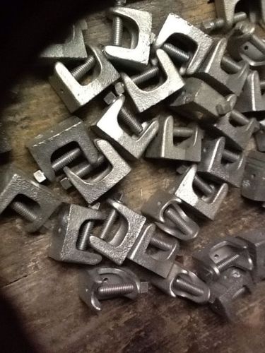 40 Galvanized Iron Beam Clamps 15/16&#034; 10-24 (NOS)