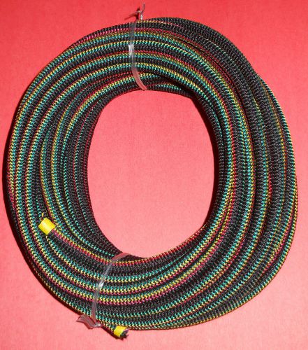 5/16&#034; x 50&#039; Coil Black Yellow Red &amp; Green Tracer MFP Sheath Bungee / Shock Cord