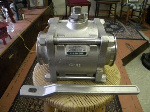 Ladish 4&#034; valve stainless with handle teflon seats &amp; seals for sale