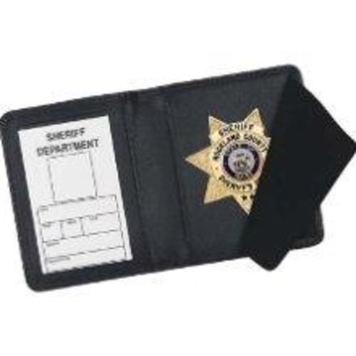 Strong leather 77500-0852 black side opening 3.5&#034; x 4.5&#034; badge &amp; id case/holder for sale