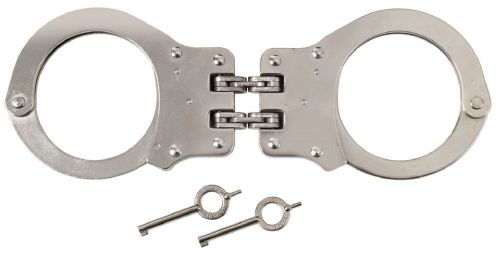 Peerless hinged nickel double lock carbon steel law enforcement handcuffs 20089 for sale