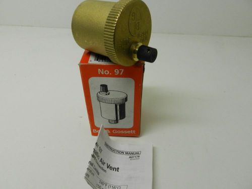 Bell &amp; gossett 113222 no 97 air vent 1/8&#034; nos brass max 150psi temp 240*f for sale
