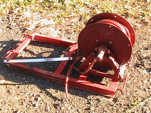 HANNAY HOSE REEL MANUAL MODEL # 1514-17-18 WITH PEST CONTROL HOSE AND SKID