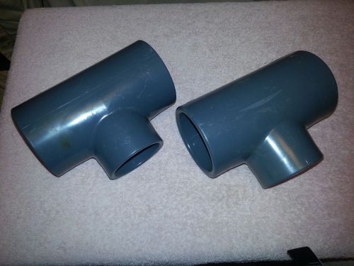 (2) Spears Schedule 80 Sch PVC 2-1/2&#034;- 2-1/2&#034;-2&#034; Tee Made in USA D2467 801-292