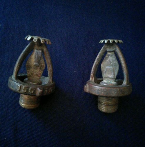 Pair of Vintage Brass Fire Safety Sprinkler Heads 2 3/4&#034; L x 3/4&#034; D at threaded