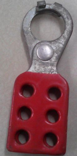 Used master lock lock out/tag out 6 lock hasp scissors steam punk for sale