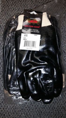12 pair jets d154 pvc-coated  cotton gloves oil grease solvents size xl for sale
