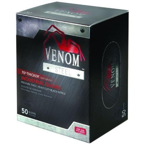 Medline VEN6045R Venom Steel Premium Industrial Nitrile Gloves, 50-Pack New
