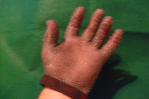 WHITING &amp; DAVIS STAINLESS RINGMAIL MESH GLOVE AMBIDEXTROUS MEDIUM EXCELLENT COND