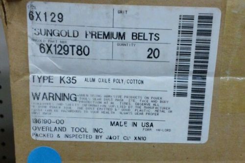 SUN6x129T80Aluminum oxide sanding belts