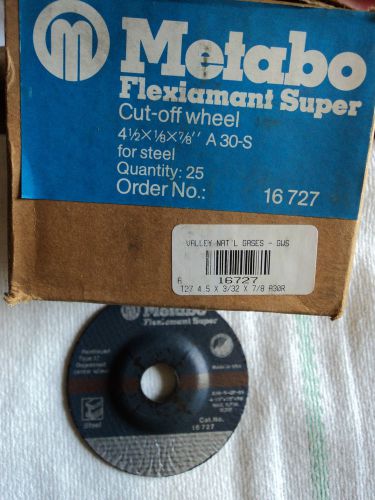 25PC METABO FLEXIAMANT SUPER CUT-OFF WHEEL  4 1/2&#034;X1/8&#034;X7/8&#034; 16727