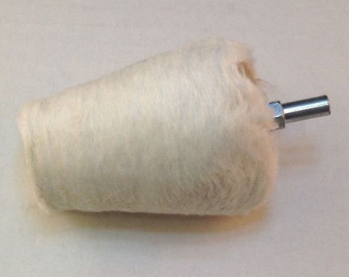 Cotton polishing buffs 2&#034; tapered cone head with 1&#034; shank &amp; 1/4&#034; hex end for sale