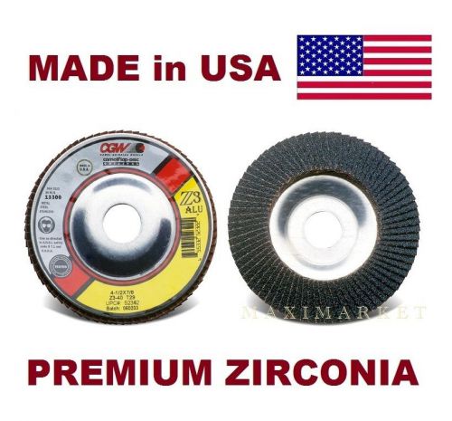 10 4-1/2 x7/8 Premium Zirconia Flap Disc Grinding Wheel with Aluminum Backing