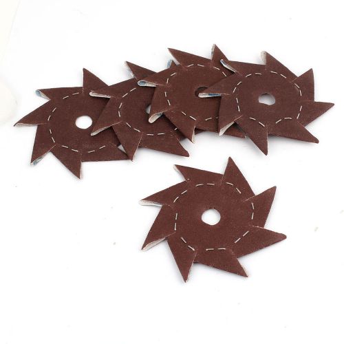 5 pcs pinwheel shaped 180 grit abrasive sandpaper sheet dark brown for sale