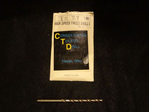 #27Jobber Length Cobalt Drill Bit-Consolidated Toledo Drill-USA-NEW sold by each
