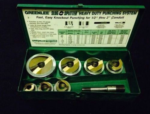 Greenlee 7307 Slug Splitter HEAVY DUTY Knockout Punch Set w/ Case 1/2&#034; - 2&#034;