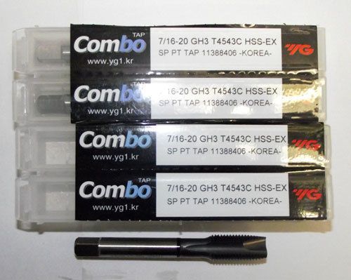 5pc 7/16-20 YG1 Combo Tap Spiral Point Taps for Multi-Purpose Coated