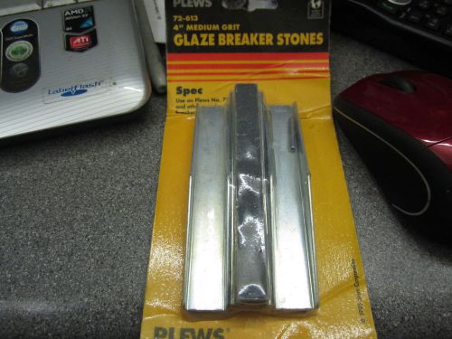 Plews Tools 4&#034; medium grit glaze breaker hone honing stones Pt. #72-613 set of 3