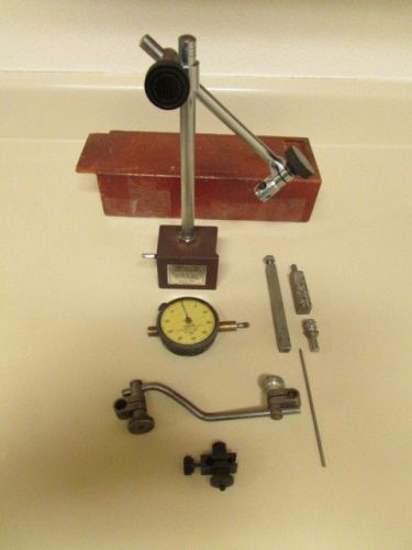 VINTAGE TECLOCK DIAL INDICATOR  MAGNETIC BASE FEDERAL GAUGE &amp; EXTRA COMPONENTS