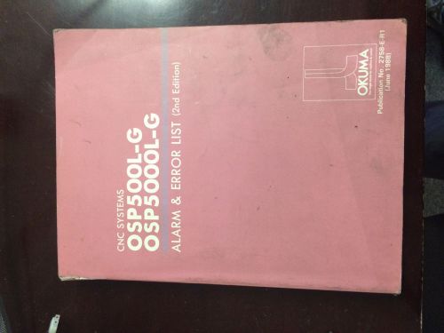 Okuma OSP500L-G OSP5000L-G ALARM ERROR LIST BOOK