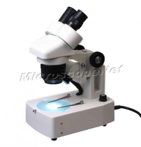 Binocular stereo microscope 20x-40x-80x dual halogen lights for sale