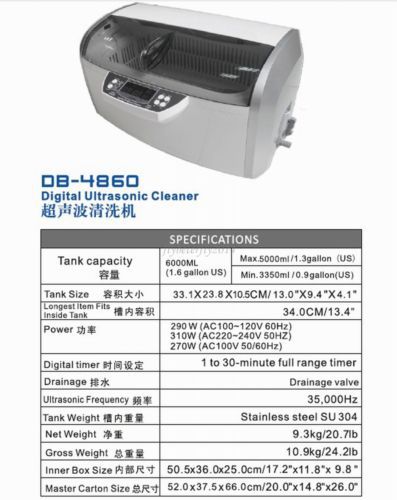 COXO Dental Digital Ultrasonic Cleaner DB-4860
