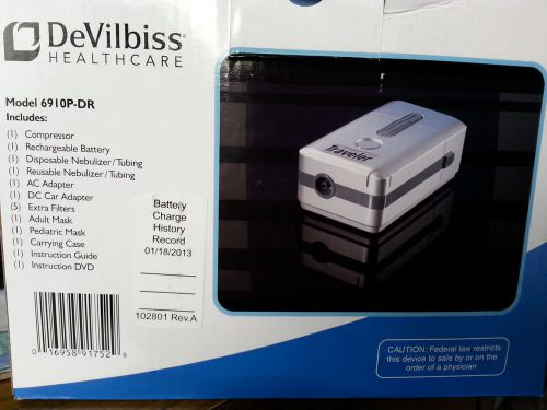 Devilbiss traveler portable nebulizer system compressor w/accessories;6910p-dr for sale