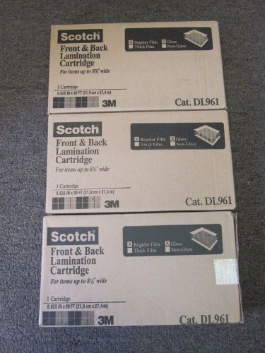 3 Brand new Scotch Front &amp; Back Lamination Cartridge 3M DL961 8.625 IN x 90 FT