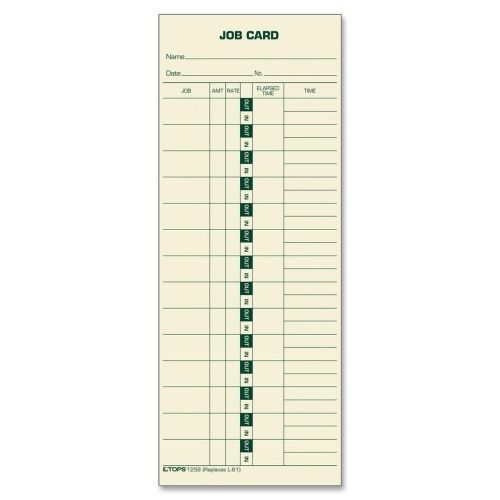 Tops job costing time card - 9&#034; x 3.50&#034; sheet size - yellow - 500 / box for sale