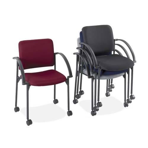 Safco 4184ch stacking chairs black steel frame 23-1/2in x23inx31-3/4in gy for sale