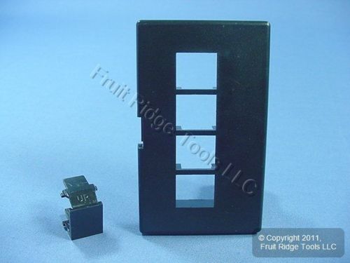 Leviton Black Quickport 4-Port Cubicle Wallplate Faceplate Fits Herman Miller