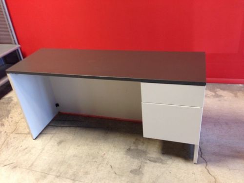 Office Furniture-Single Pedestal Desk With Drawers by Groupe Lacasse 59&#034;L
