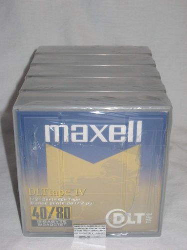 Maxell DLT Tapes 5 Pack Sealed 1/2&#034; Cartridges 40/80 Gigabyte