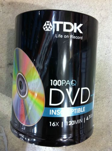 TDK DVD+R 16x - 120 Minute 4.7GB - 100 Pack NEW SEALED