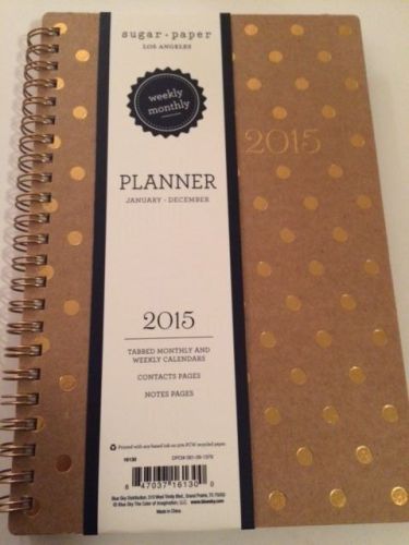New sugar paper 2015 gold foil polka dot kraft planner calendar metallic target for sale